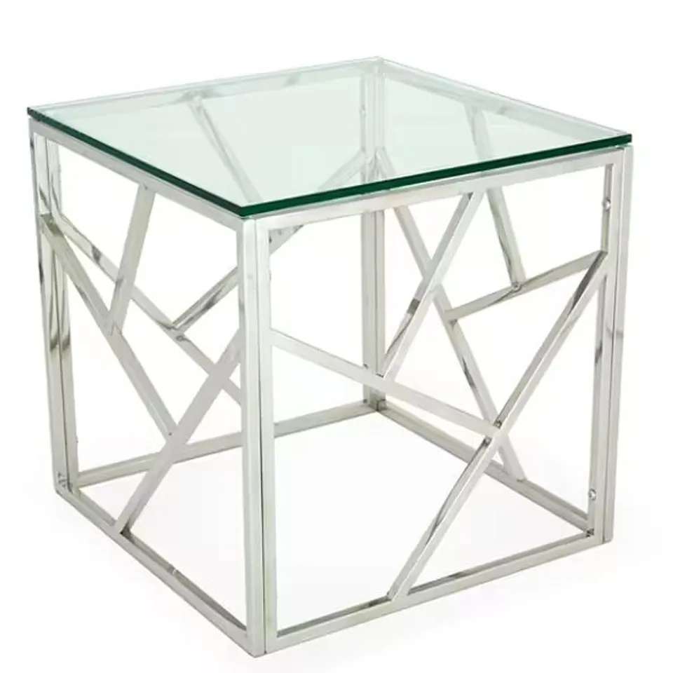 BRAND NEW BOXED BETTY LAMP TABLE - STAINLESS STEEL/SILVER (1 BOX)