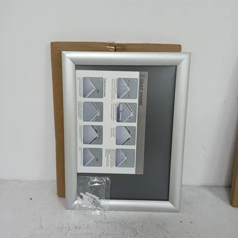 LOT OF 5 SILVER A4 SNAP FRAMES