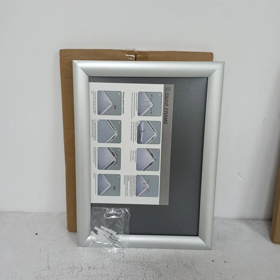 LOT OF 5 SILVER A4 SNAP FRAMES 