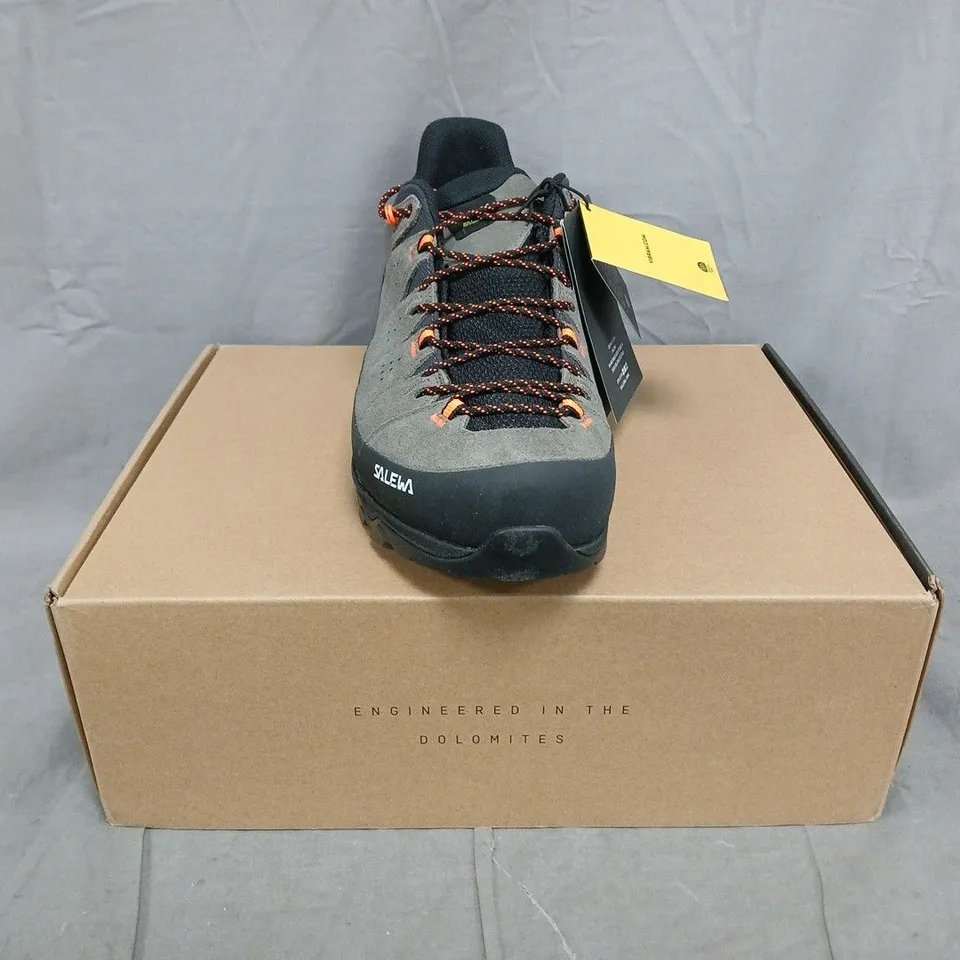 BOXED PAIR OF SALEWA ALP TRAINERS IN BUNGEE CORD/BLACK SIZE UK 11
