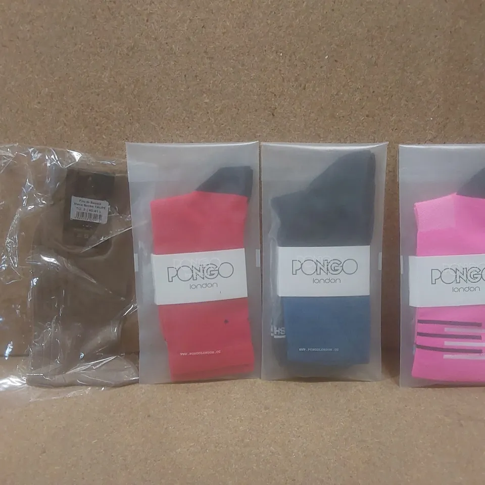 BOX TO CONTAIN A LARGE QUANTITY OF BRAND NEW PAIRS OF PONGO LONDON and bissini CYCLING SOCKS - COLOURS AND SIZES VARY // 1 PAIR PER PACK