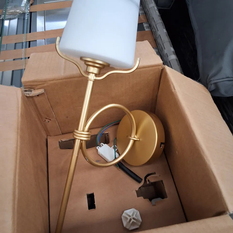 BOXED BACKLER GOLD WALL SCONCE