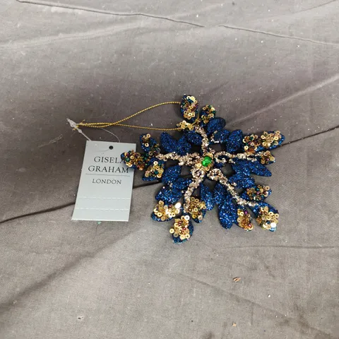 APPROXIMATELY 36 GISELLA GRAHAM LONDON BLUE SNOWFLAKE CHRISTMAS TREE ORNAMENTS