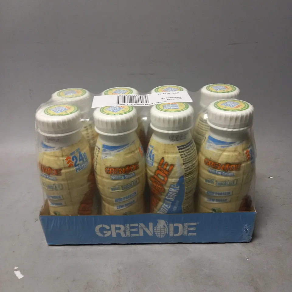 8 X SEALED GRENADE HIGH PROTEIN DRINKS - WHITE CHOCOLATE - COLLECTION ONLY 