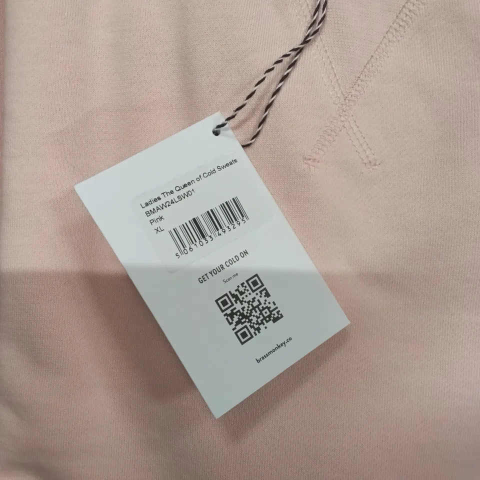 BOX OF BRAND NEW BRASS MONKEY SWEATS - PINK SIZE XL APPROXIMATELY 6