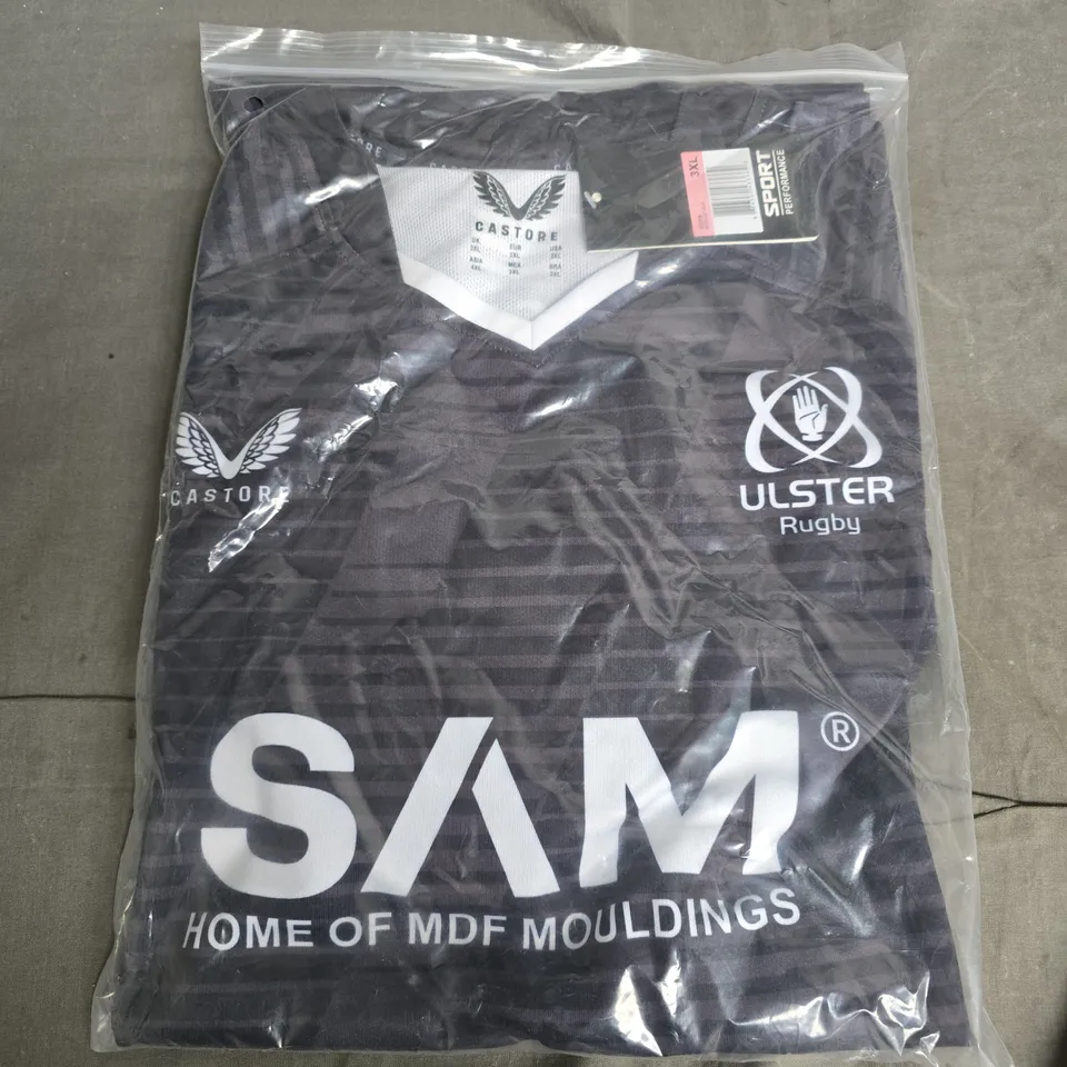BAGGED CASTORE ULSTER RUGBY JERSEY IN BLACK - 3XL