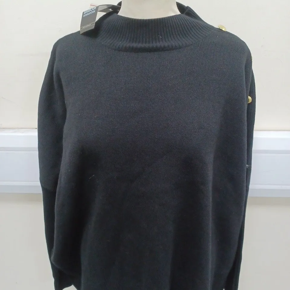 BARBOUR INTERNATIONAL SATELLITE PULLOVER IN BLACK SIZE 16