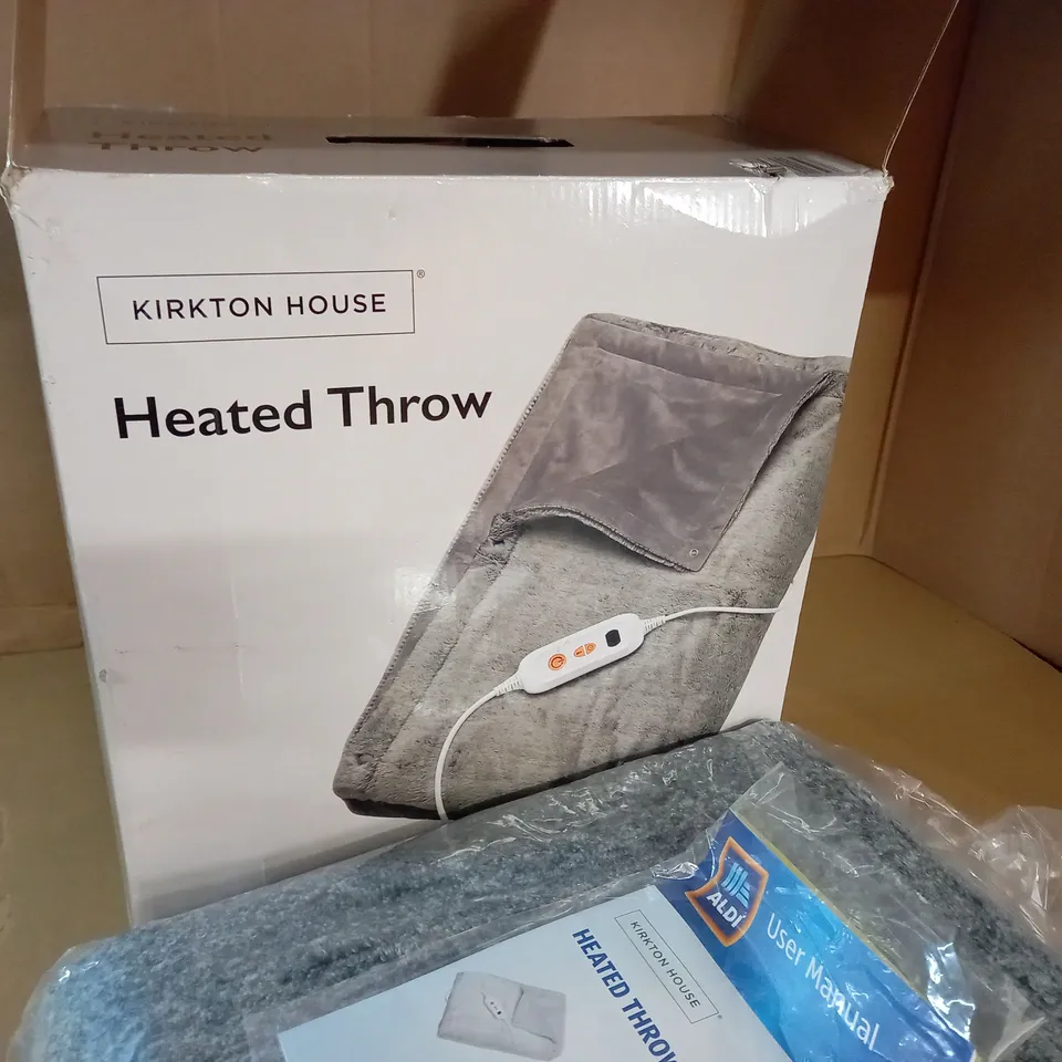 BOXED KIRKTON HOUSE GREY HEATED BLANKET