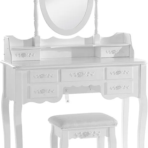 BOXED WOLTU DRESSING TABLE WITH STOOL WHITE