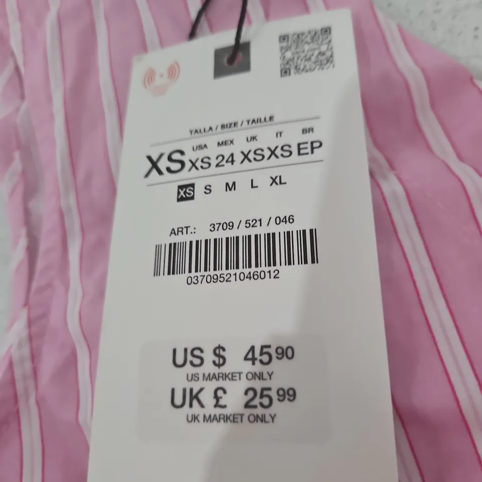 ZARA PINK STRIPED TOP (XS) – BRAND TAG ATTACHED