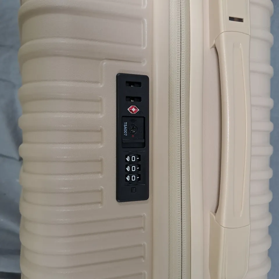 BEIS CARRY-ON LUGGAGE – BEIGE, 4-WHEEL CABIN SUITCASE WITH BUILT-IN LOCK