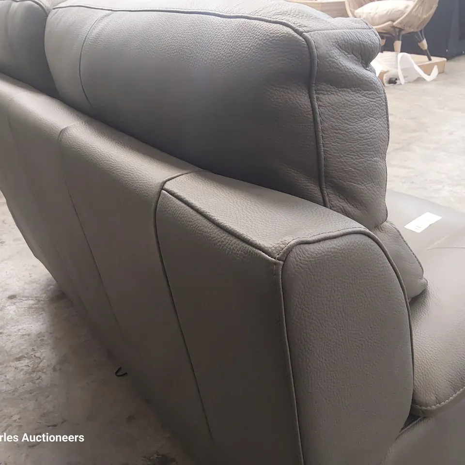 QUALITY ITALIAN DESIGNER POWER RECLINING TWO SEATER SOFA GREY ANTHRACITE LEATHER 