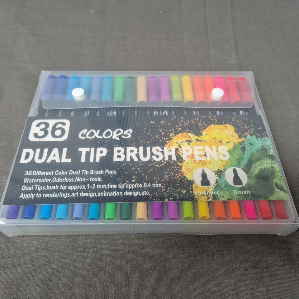 DUAL TIP BRUSH PENS - 36 COLORS