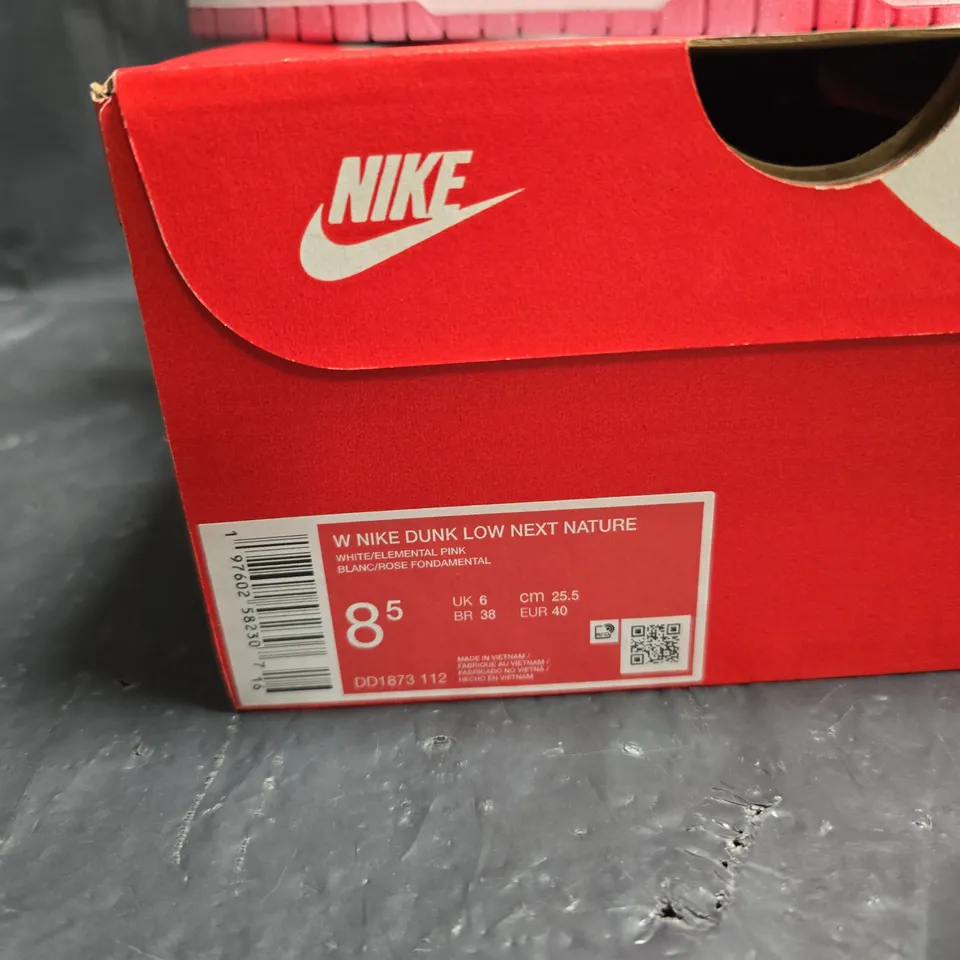 NIKE DUNK LOW NEXT NATURE WOMEN'S PINK/WHITE SNEAKERS – UK 6 (US 8.5)