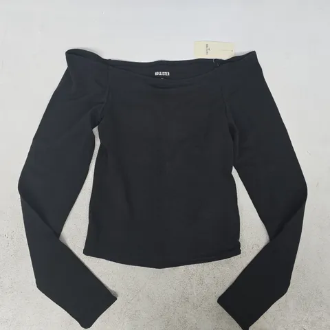 HOLLISTER WOMENβS BLACK OFF-SHOULDER LONG-SLEEVE TOP SIZE XS