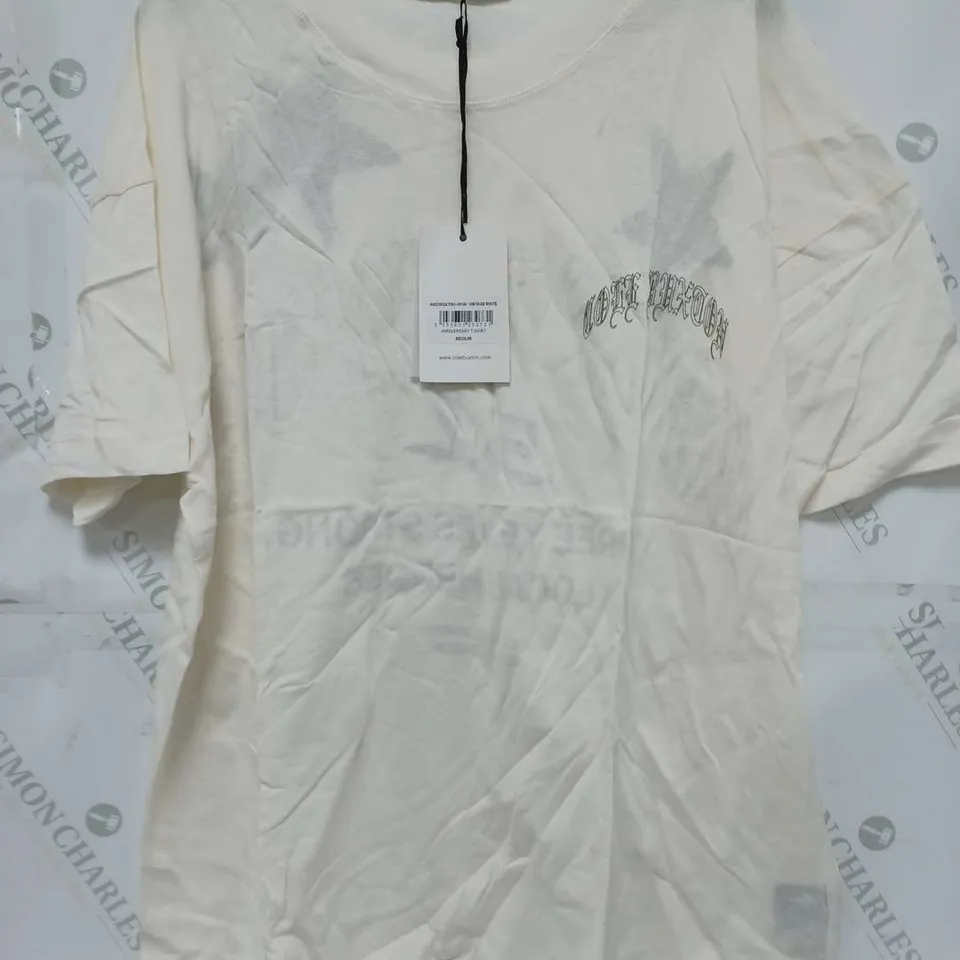 COLE BUXTON ANNIVERSARY T-SHIRT IN VINTAGE WHITE - MEDIUM