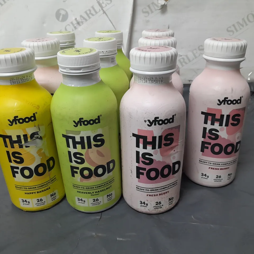 LOT OF 10 YFOOD THIS IS FOOD MEAL DRINKS - VARIOUS FLAVOURS