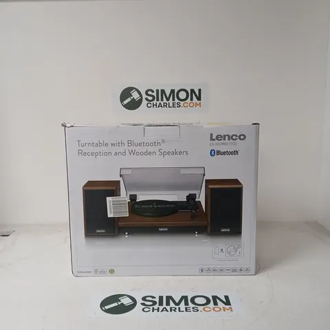 LENCO LS-100WD V2 TURNTABLE WITH BLUETOOTH RECEPTION AND WOODEN SPEAKERS