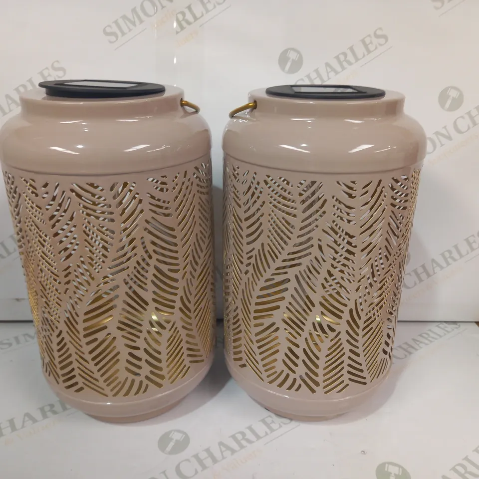 GARDEN REFLECTIONS SET OF 2 PATTERNED SOLAR LANTERNS