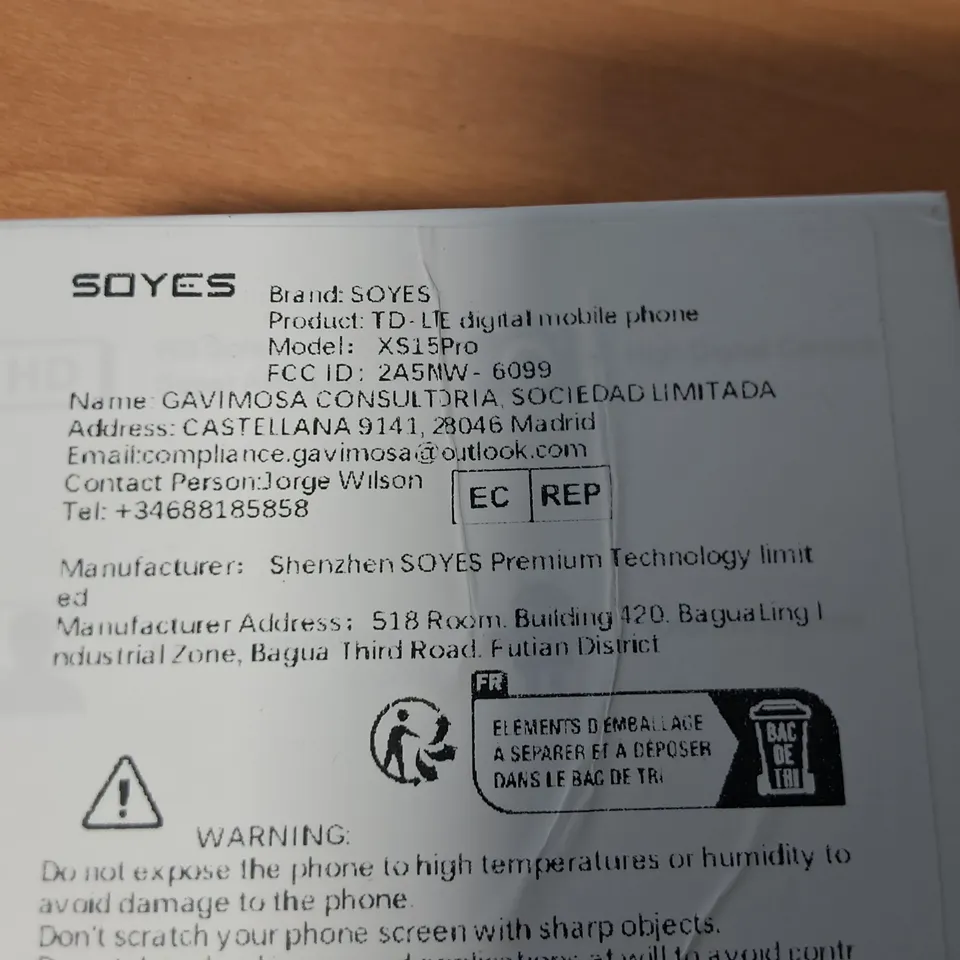 BOXED SOYES WELCOME TD-LTE 64GB MOBILE PHONE - XS15PRO