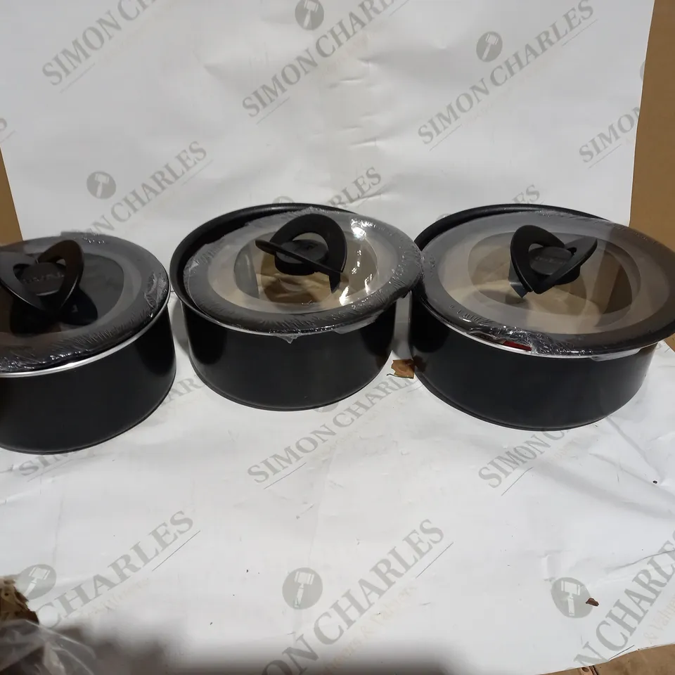 TEFAL SET OF 3 NON STICK PANS