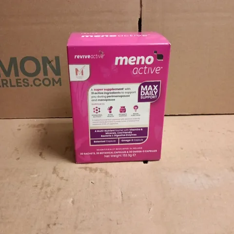 MENO ACTIVE MAX DAILY SUPPORT 3 IN 1 30 SACHETS/30 BOTANICAL CAPSULES/30 OMEGA 3 CAPSULES