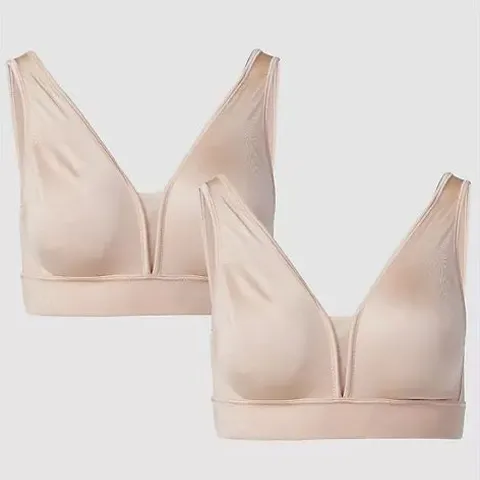 JOCKEY FOREVER FIT V-NECK BRA 2 PACK BEIGE XXL
