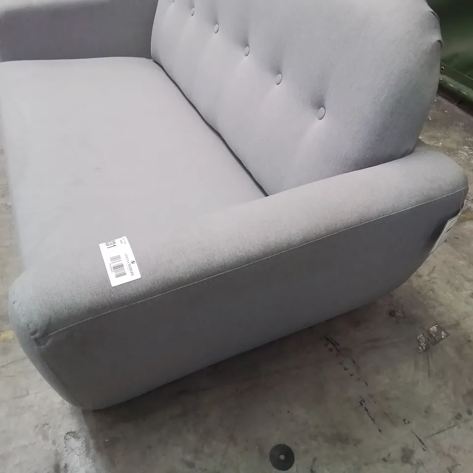 DESIGNER TWO SEATER SOFA LIGHT GREY FABRIC 