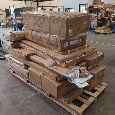 PALLET OF ASSORTED INCOMPLETE FURNITURE PARTS AND PIECES
