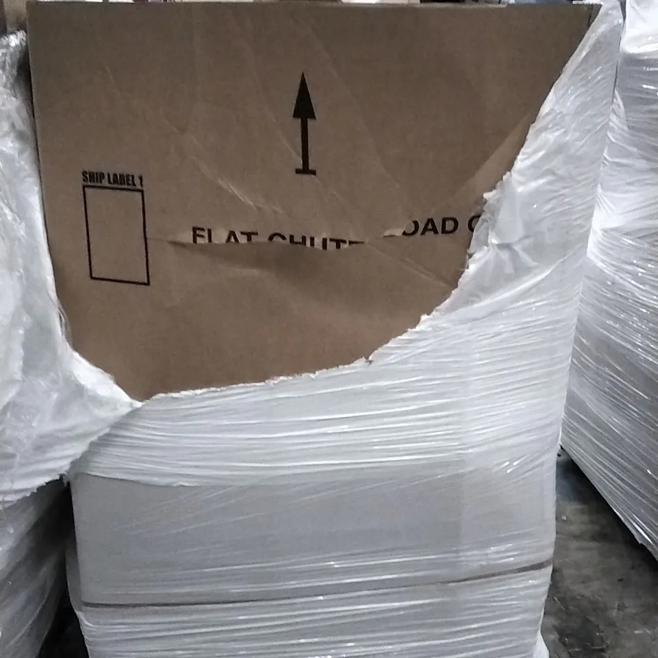 PALLET OF ASSORTED ITEMS INCLUDING TOILET SEAT, RUG, KERNORV DECORATIVE ROOM DIVIDERS, HEATED BLANKET AND ENYAA EASY WRING AND CLEAN MOP SET