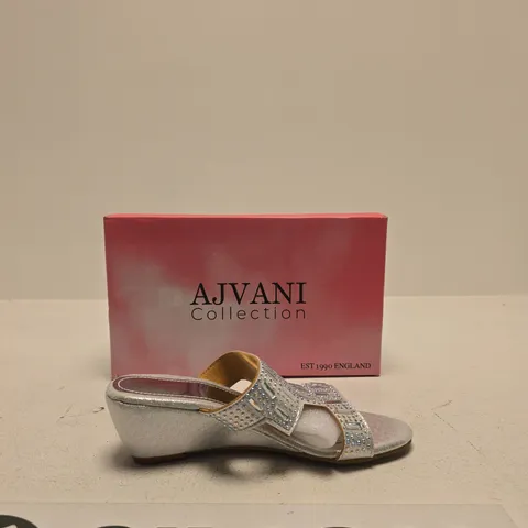 AJVANI COLLECTION SILVER EMBELLISHED SANDALS – WOMEN'S SIZE UK 5