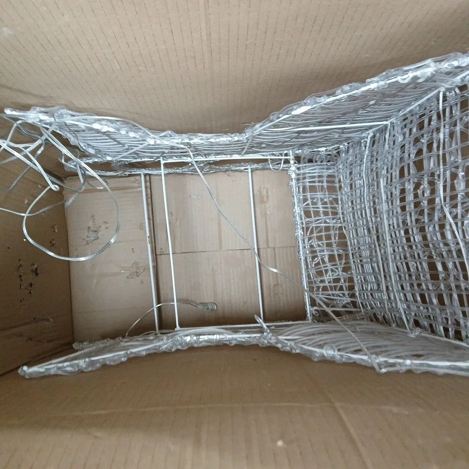 BOXED LARGE ACRYLIC REINDEER AND SLEIGH LIGHT UP OUTDOOR CHRISTMAS DECORATION RRP £129.99