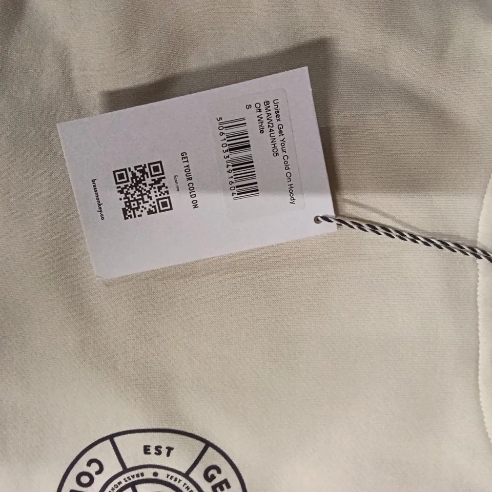 BOX OF BRASS MONKEY HOODIES - OFF WHITE SIZE SMALL APPROXIMATELY 12