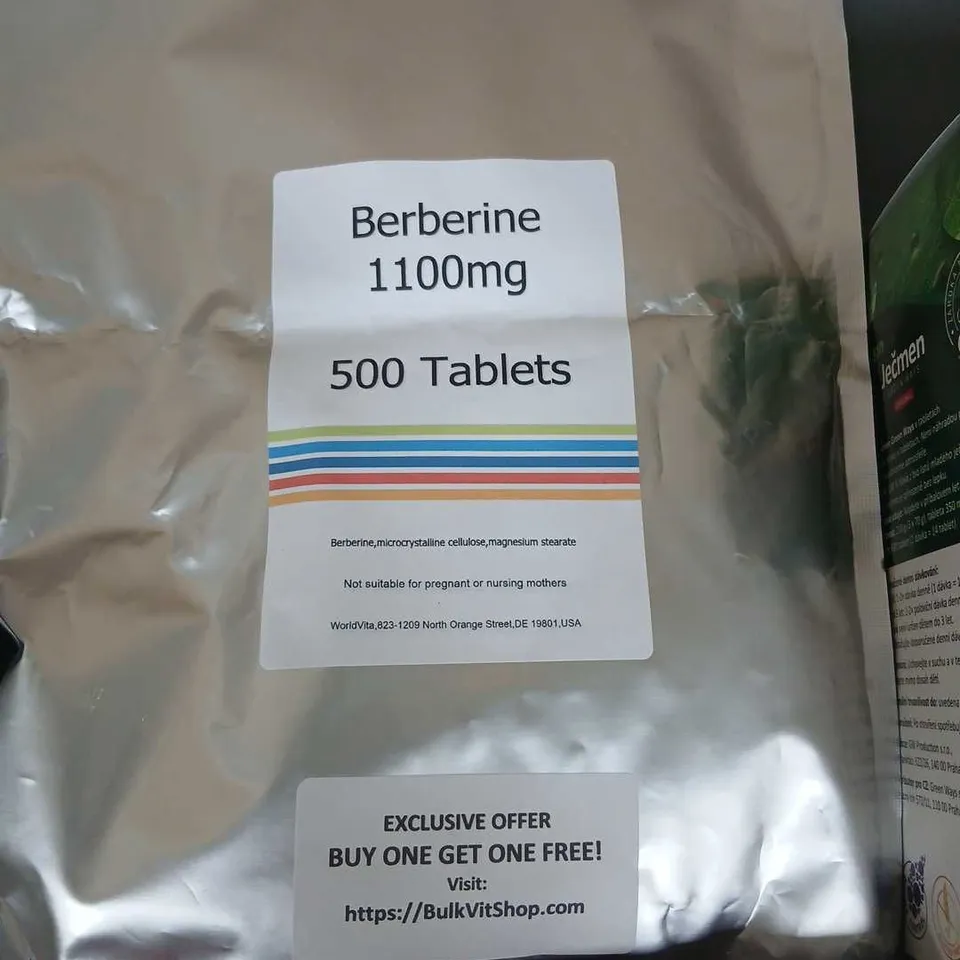 FIVE ASSORTED DIETARY SUPPLEMENTS: MAGNESIUM CITRATE 650MG CAPSULES, BERBERINE 1100MG TABLETS, JEČMEN GREEN WAYS ORIGINAL, HEART SUPPORT VEGAN TABLETS, NOBLE COLLAGEN TYPE II