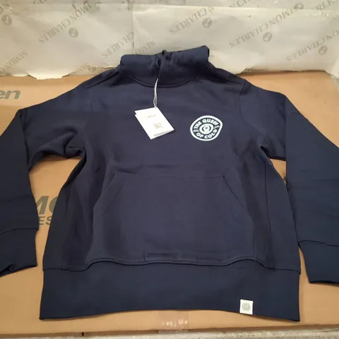 BOX CONTAINING APPROXIMATELY 14 BRASS MONKEY LADIES' THE QUEEN OF COLD HOODIE β NAVY β SIZE S