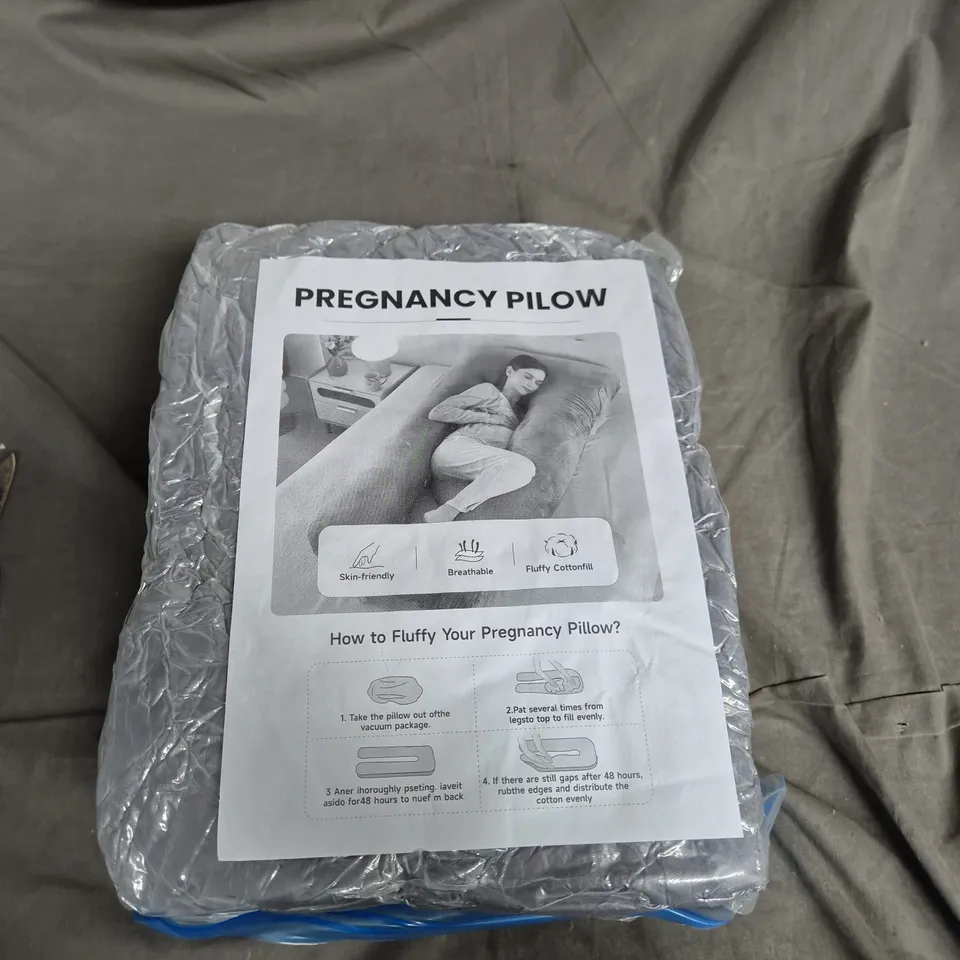 PREGNANCY PILLOW – FULL BODY SUPPORT, PLASTIC-WRAPPED