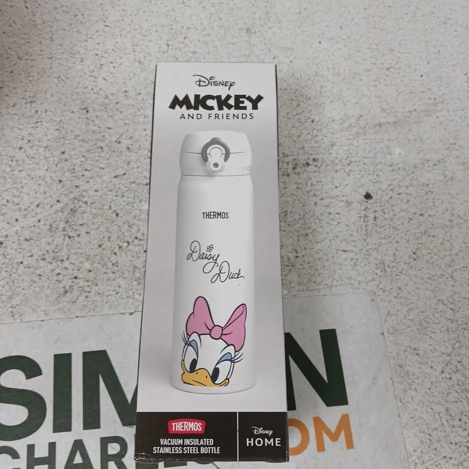 DISNEY MICKEY & FRIENDS DAISY DUCK THERMOS – VACUUM INSULATED STAINLESS STEEL BOTTLE