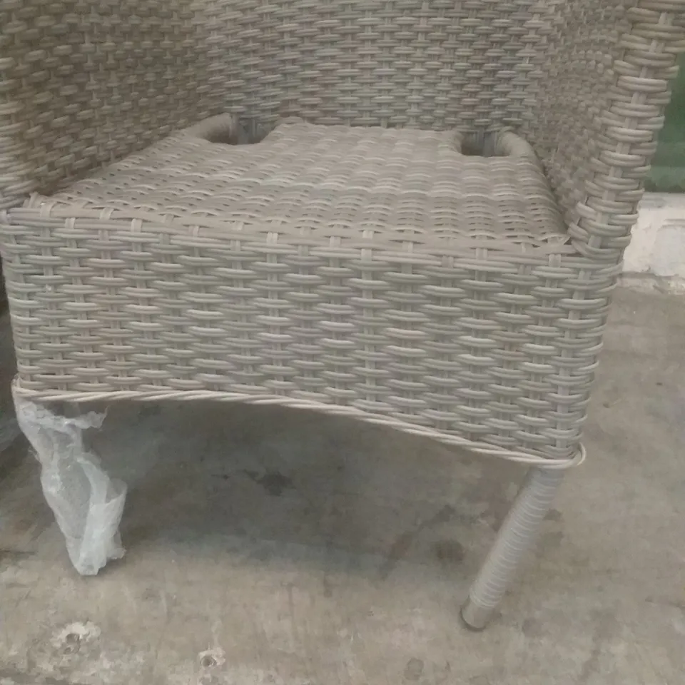 X4 RATTAN EFFECT GARDEN CHAIRS GREY