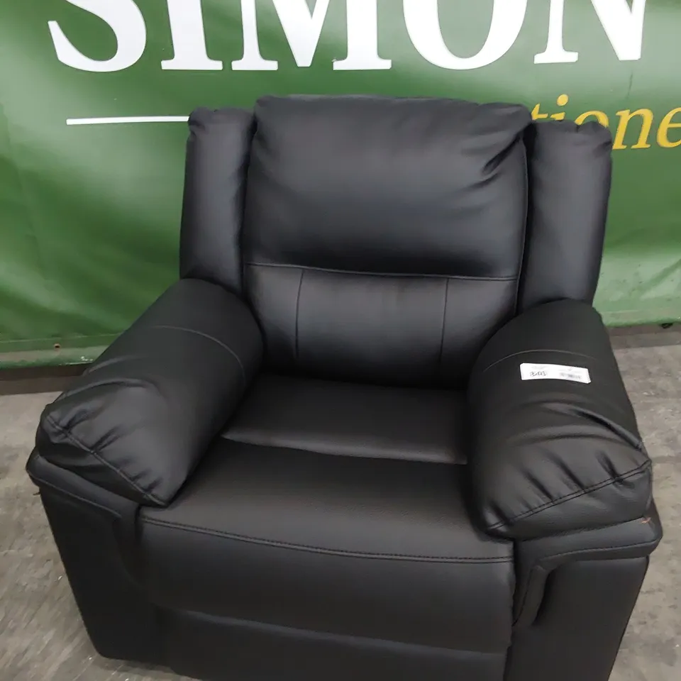 DESIGNER EASY CHAIR BLACK FAUX LEATHER 