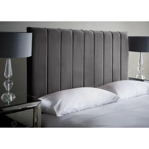 BOXED THERESA UPHOLSTERED 150cm HEADBOARD - GREY