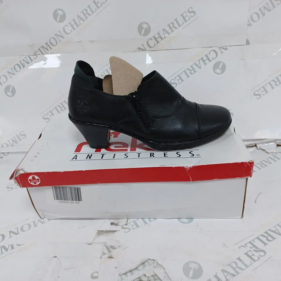 BOXED RIEKER BLACK PLATFORM SHOES- SIZE 6