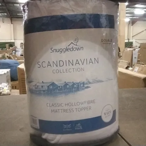 BOXED SNUGGLEDOWN SCANDINAVIAN HOLLOWFIBRE MATTRESS TOPPER , DOUBLE