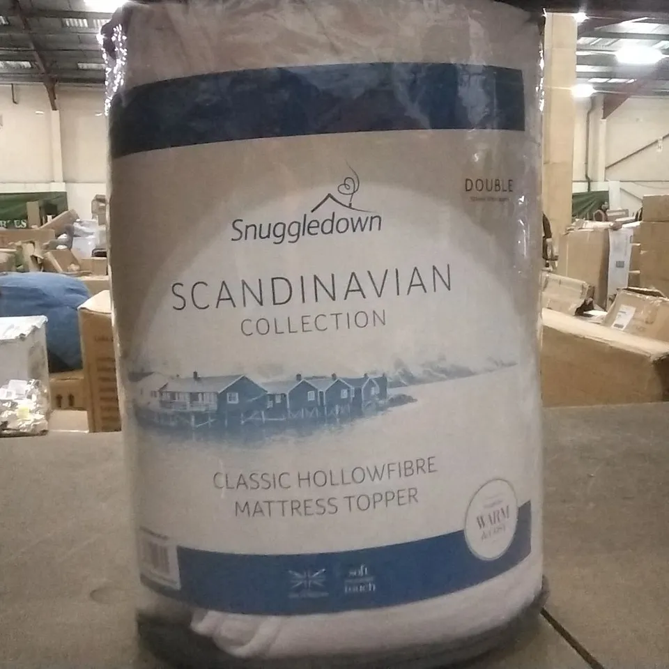 BOXED SNUGGLEDOWN SCANDINAVIAN HOLLOWFIBRE MATTRESS TOPPER , DOUBLE 