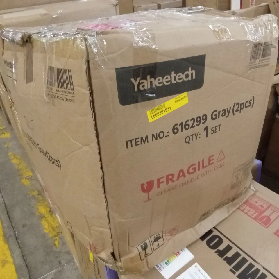 BOXED YAHEETECH SET OF 2 BAR STOOLS - GREY (1 BOX)