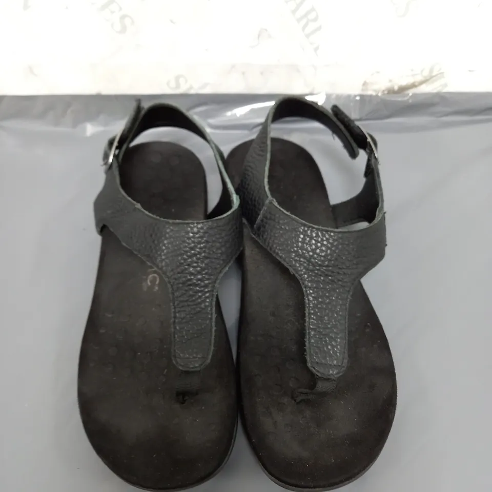 VIONIC TERRA THONG LADIES SANDALS BLACK SIZE 5
