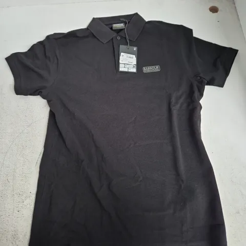 BARBOUR INTERNATIONAL POLO SHIRT – BLACK, SMALL (TAILORED FIT) 