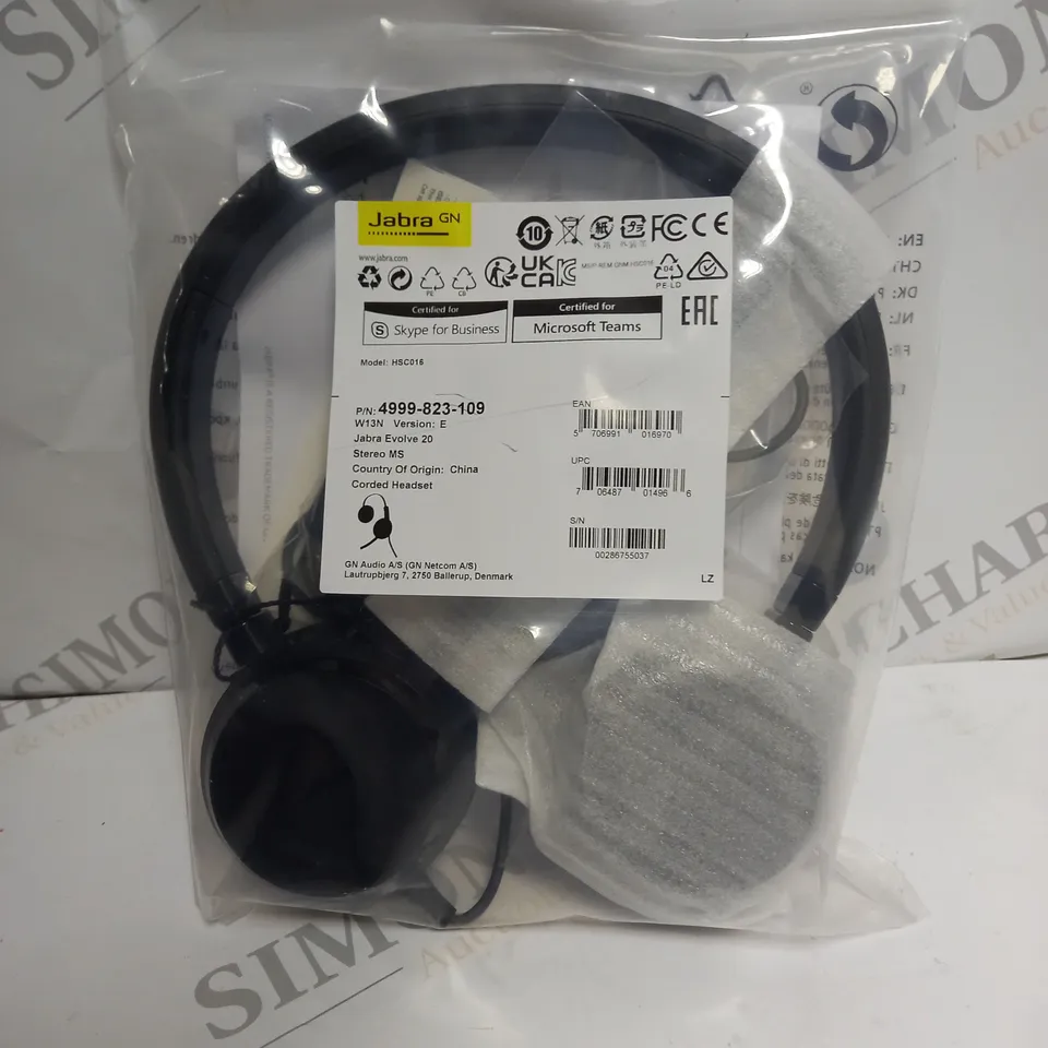 JABRA EVOLVE 20 CORDED HEADSET 