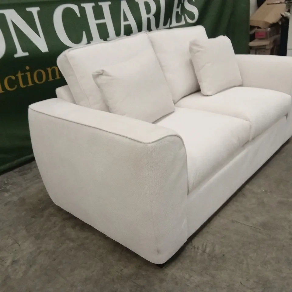 SEOUL 2 SEATER STANDARD BACK FABRIC SOFA - NATURAL RRP £549