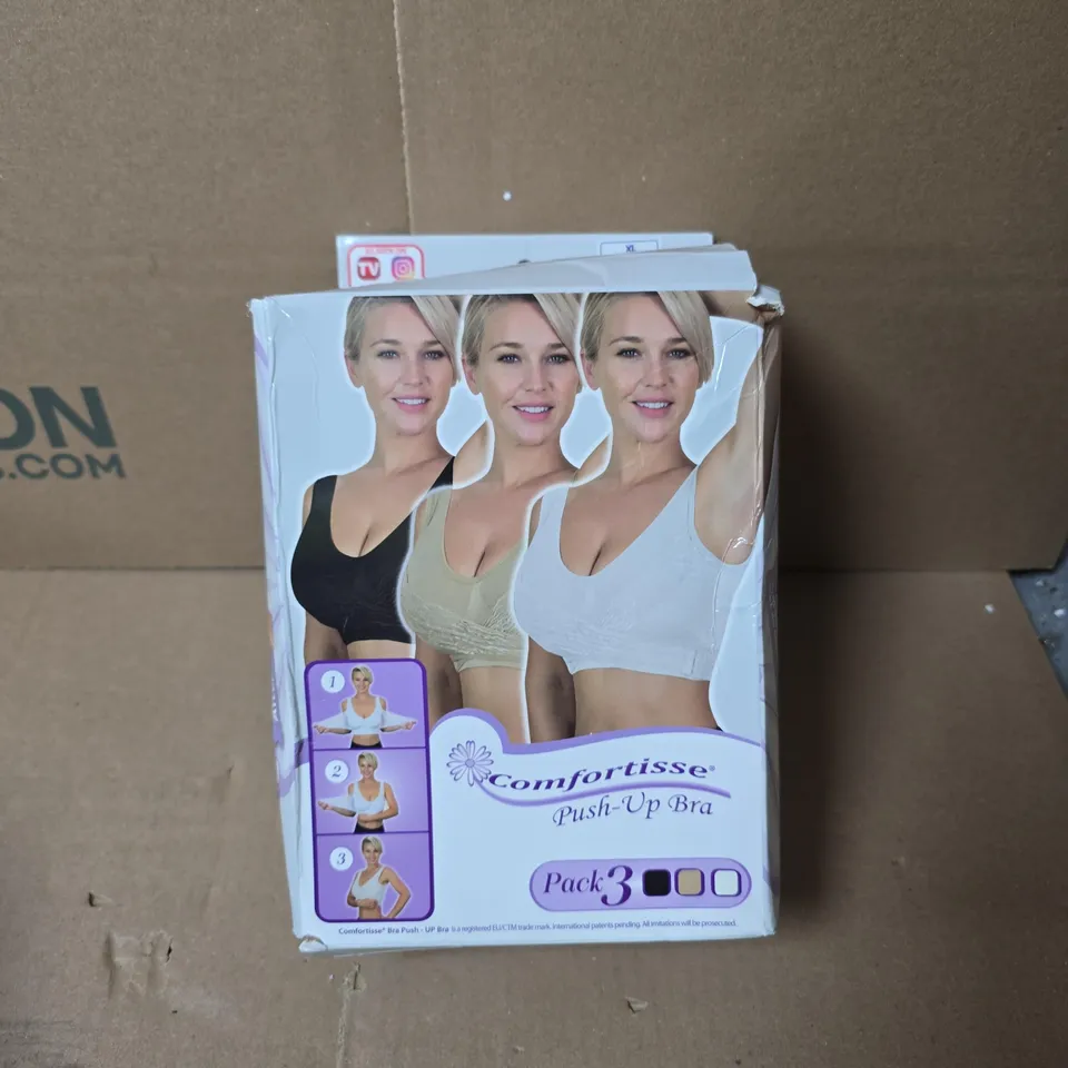 WOMEN'S COMFORTTISSE PUSH-UP BRA PACK OF 3 – SIZE L