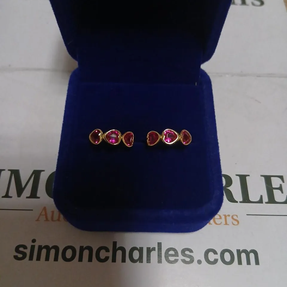 DIAMONIQUE 1.5CT TW HEART BEZEL SET HUGGIE EARRINGS STERLING SILVER 